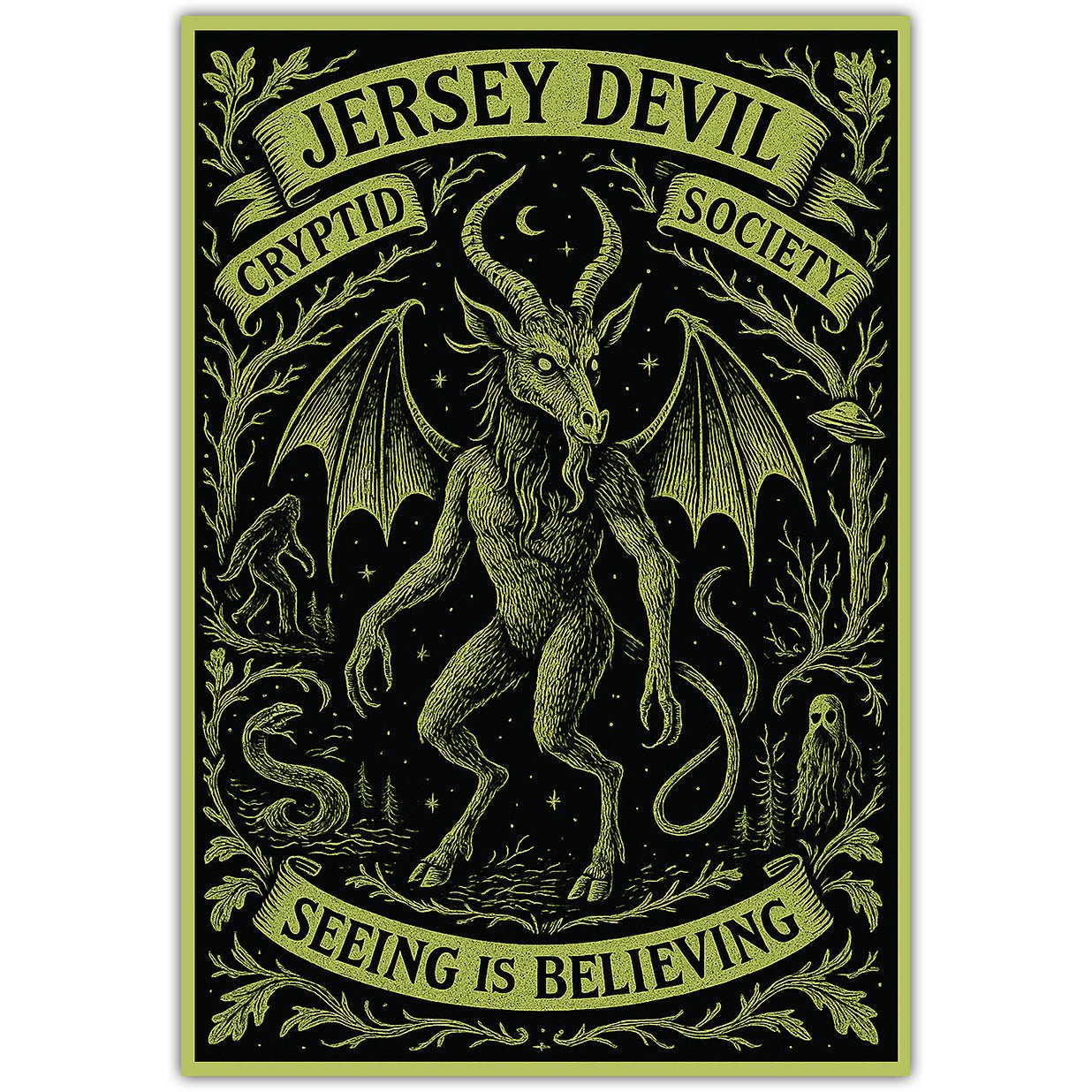 Jersey Devil Cryptid Society Sticker