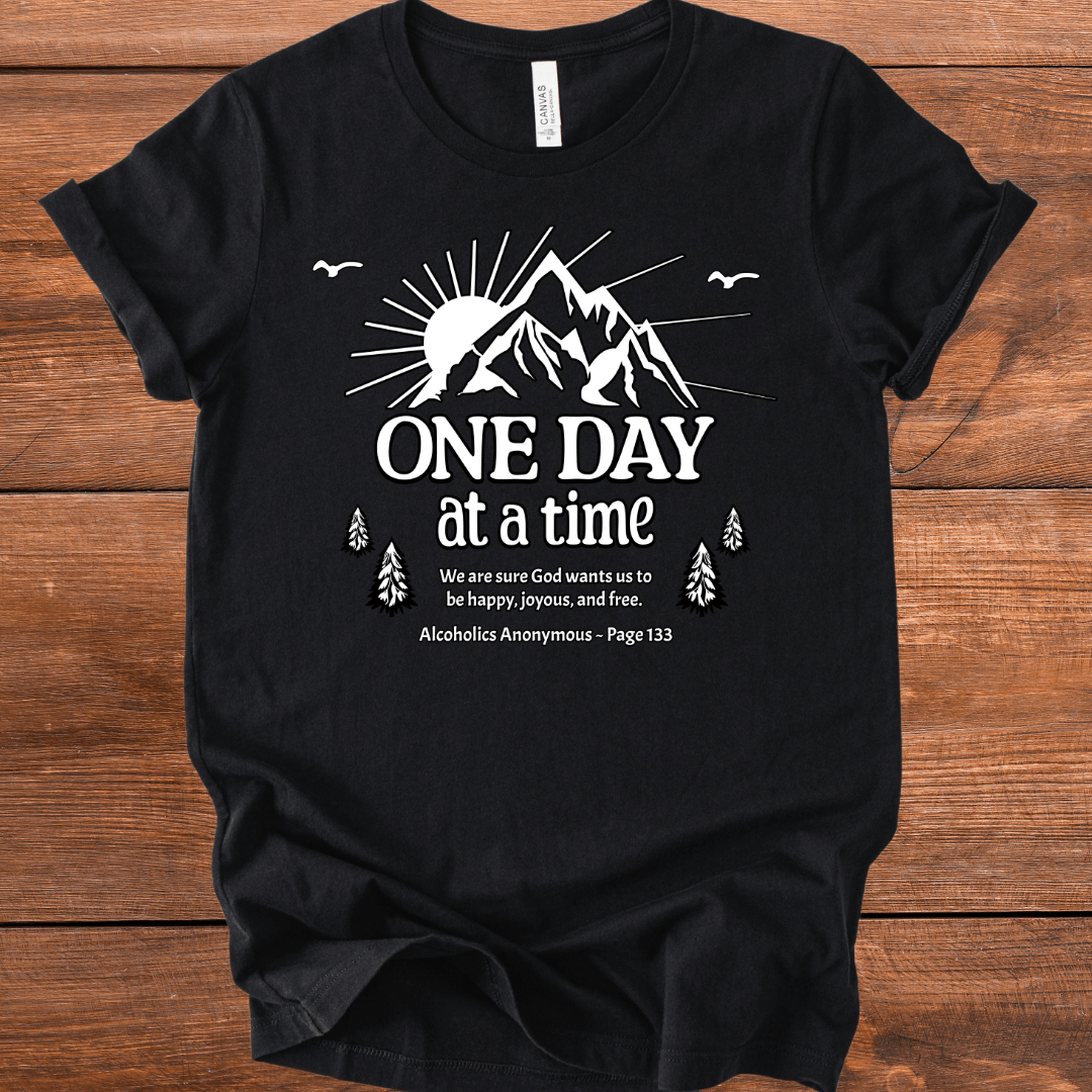 Vintage Recovery T-Shirt | Inspiring Sobriety |  One Day at a Time